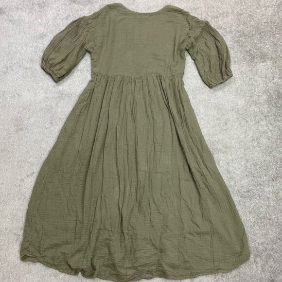 Michael Stars Olive Green Gauze Midi Dress - Picture 5 of 9